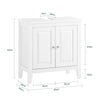 SoBuy FRG202-W Meuble sous lavabo Salle de Bain Meuble de Salle de Bain avec 2 Portes, Grand Espace de Rangement & découpe Siphon sous Vasque MDF, Blanc 60x62x30cm