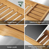SoBuy FRG212-N Plateau de Baignoire en Bambou 80 cm – Pont de Baignoire en Bois – Extra Long & Vernis pour Grandes Baignoires, Support Verre de Vin & Emplacement Bougie