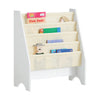 SoBuy FRG225-W Bibliothèque Enfant Rangement Jouet Enfant avec 4 Poches Tissu Étagère Chambre pour Jouet et Livre Bibliothèque Meuble de Rangement Blanc 62x30x71cm