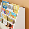 SoBuy FRG225-W Bibliothèque Enfant Rangement Jouet Enfant avec 4 Poches Tissu Étagère Chambre pour Jouet et Livre Bibliothèque Meuble de Rangement Blanc 62x30x71cm