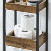 SoBuy FRG226-F Meuble Salle de Bain Rangement avec 3 paniers - Rangement Serviteur de Douche Étagère de Stockage Salle de Bain Petit Meuble WC Rangement 28x20x74 cm