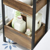 SoBuy FRG226-F Meuble Salle de Bain Rangement avec 3 paniers - Rangement Serviteur de Douche Étagère de Stockage Salle de Bain Petit Meuble WC Rangement 28x20x74 cm