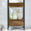 SoBuy FRG226-F Meuble Salle de Bain Rangement avec 3 paniers - Rangement Serviteur de Douche Étagère de Stockage Salle de Bain Petit Meuble WC Rangement 28x20x74 cm