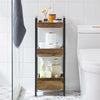 SoBuy FRG226-F Meuble Salle de Bain Rangement avec 3 paniers - Rangement Serviteur de Douche Étagère de Stockage Salle de Bain Petit Meuble WC Rangement 28x20x74 cm