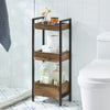SoBuy FRG226-F Meuble Salle de Bain Rangement avec 3 paniers - Rangement Serviteur de Douche Étagère de Stockage Salle de Bain Petit Meuble WC Rangement 28x20x74 cm