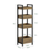 SoBuy FRG226-H-F Étagère WC Étroite 20 cm – Meuble Rangement Toilette Gain de Place, 4 Étagères Compartimentées, Style Industriel Bois et Métal Noir