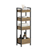SoBuy FRG226-H-F Étagère WC Étroite 20 cm – Meuble Rangement Toilette Gain de Place, 4 Étagères Compartimentées, Style Industriel Bois et Métal Noir