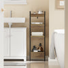 SoBuy FRG226-H-F Étagère WC Étroite 20 cm – Meuble Rangement Toilette Gain de Place, 4 Étagères Compartimentées, Style Industriel Bois et Métal Noir