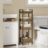 SoBuy FRG226-H-F Étagère WC Étroite 20 cm – Meuble Rangement Toilette Gain de Place, 4 Étagères Compartimentées, Style Industriel Bois et Métal Noir