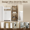 SoBuy FRG226-H-F Étagère WC Étroite 20 cm – Meuble Rangement Toilette Gain de Place, 4 Étagères Compartimentées, Style Industriel Bois et Métal Noir