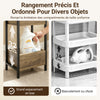 SoBuy FRG226-H-F Étagère WC Étroite 20 cm – Meuble Rangement Toilette Gain de Place, 4 Étagères Compartimentées, Style Industriel Bois et Métal Noir
