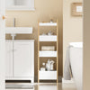 SoBuy FRG226-H-WN Meuble Salle de Bain avec 4 Étagères - Petit Meuble WC Rangement Gain de Place Étagere WC Étroite 20 cm Largeur Rangement Toilette en Bois Naturel Blanc