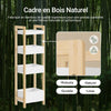 SoBuy FRG226-H-WN Meuble Salle de Bain avec 4 Étagères - Petit Meuble WC Rangement Gain de Place Étagere WC Étroite 20 cm Largeur Rangement Toilette en Bois Naturel Blanc