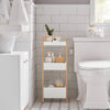 SoBuy FRG226-WN Etagère de Stockage, Étagère de Salle de Bain, Rangement Serviteur de Douche avec 3 paniers, Tour de Rangement