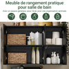 Prévente SoBuy FRG231-L-SCH Meuble Haut Salle de Bain Suspendu Armoire Murale avec Étagère Réglable et Porte Rangement Mural Compact pour Salle de Bain, WC ou Cuisine Noir 90x30x60 cm