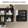 Prévente SoBuy FRG231-L-SCH Meuble Haut Salle de Bain Suspendu Armoire Murale avec Étagère Réglable et Porte Rangement Mural Compact pour Salle de Bain, WC ou Cuisine Noir 90x30x60 cm