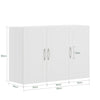 Prévente SoBuy FRG231-L-W Meuble Haut Suspendu 90 cm – 3 Portes, Étagère Réglable – Blanc