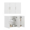SoBuy FRG231-L-W Meuble Haut Suspendu 90 cm – 3 Portes, Étagère Réglable – Blanc