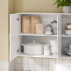 Prévente SoBuy FRG231-L-W Meuble Haut Suspendu 90 cm – 3 Portes, Étagère Réglable – Blanc