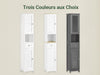 SoBuy FRG236-WN Meuble Colonne de Salle de Bain Armoire Haute Meuble de Rangement avec étagères réglables, 1 Tiroir et 2 Portes
