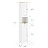 SoBuy FRG236-WN Meuble Colonne de Salle de Bain Armoire Haute Meuble de Rangement avec étagères réglables, 1 Tiroir et 2 Portes