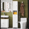 SoBuy FRG236-WN Meuble Colonne de Salle de Bain Armoire Haute Meuble de Rangement avec étagères réglables, 1 Tiroir et 2 Portes