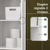 SoBuy FRG236-WN Meuble Colonne de Salle de Bain Armoire Haute Meuble de Rangement avec étagères réglables, 1 Tiroir et 2 Portes