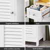 SoBuy FRG236-WN Meuble Colonne de Salle de Bain Armoire Haute Meuble de Rangement avec étagères réglables, 1 Tiroir et 2 Portes