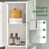 SoBuy FRG236-W Meuble Colonne Salle de Bain Armoire Rangement Haute avec 2 Portes, 1 Tiroir et Niche Ouverte Meuble de Rangement pour Salle de Bain,WC, SDB, Toilette ou Cuisine 32x170x30cm