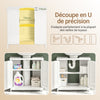 SoBuy FRG237-II-W Meuble Sous Vasque 60 cm avec Porte à Lamelles – Étagère Réglable, Blanc