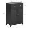 SoBuy FRG238-DG Meuble Bas de Salle de Bain – Commode pour Salle de Bain, Armoire de Rangement avec étagère réglable, 1 Tiroir et 2 Portes, pour Le Couloir et la Cuisine, Gris foncé, 60 x 35 x 87 cm