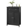 SoBuy FRG238-DG Meuble Bas de Salle de Bain – Commode pour Salle de Bain, Armoire de Rangement avec étagère réglable, 1 Tiroir et 2 Portes, pour Le Couloir et la Cuisine, Gris foncé, 60 x 35 x 87 cm