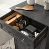 SoBuy FRG238-DG Meuble Bas de Salle de Bain – Commode pour Salle de Bain, Armoire de Rangement avec étagère réglable, 1 Tiroir et 2 Portes, pour Le Couloir et la Cuisine, Gris foncé, 60 x 35 x 87 cm