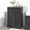 SoBuy FRG238-DG Meuble Bas de Salle de Bain – Commode pour Salle de Bain, Armoire de Rangement avec étagère réglable, 1 Tiroir et 2 Portes, pour Le Couloir et la Cuisine, Gris foncé, 60 x 35 x 87 cm