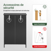 SoBuy FRG238-DG Meuble Bas de Salle de Bain – Commode pour Salle de Bain, Armoire de Rangement avec étagère réglable, 1 Tiroir et 2 Portes, pour Le Couloir et la Cuisine, Gris foncé, 60 x 35 x 87 cm