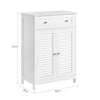 SoBuy FRG238-W Meuble de Salle de Bain avec 2 Portes Persiennes – 1 Tiroir, Étagère Réglable, 60×35×87 cm, Blanc
