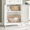 SoBuy FRG238-W Meuble Bas de Salle de Bain – Commode pour Salle de Bain, Armoire de Rangement avec étagère réglable, 1 Tiroir et 2 Portes, pour Le Couloir et la Cuisine Blanc, 60x35x87 cm