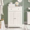 SoBuy FRG238-W Meuble Bas de Salle de Bain – Commode pour Salle de Bain, Armoire de Rangement avec étagère réglable, 1 Tiroir et 2 Portes, pour Le Couloir et la Cuisine Blanc, 60x35x87 cm