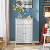 SoBuy FRG238-W Meuble de Salle de Bain avec 2 Portes Persiennes – 1 Tiroir, Étagère Réglable, 60×35×87 cm, Blanc