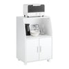 SoBuy FRG241-W Meuble Cuisine à roulettes – Desserte Cuisine avec Portes et Étagère Réglable – Meuble de Rangement Compact pour Micro-Ondes, Bureau ou Salle à Manger, 55x38x84 cm, Blanc