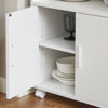 SoBuy FRG241-W Meuble Cuisine à roulettes – Desserte Cuisine avec Portes et Étagère Réglable – Meuble de Rangement Compact pour Micro-Ondes, Bureau ou Salle à Manger, 55x38x84 cm, Blanc