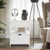 SoBuy FRG258-II-W Table de Chevet avec 2 tiroirs et étagère, Table de Nuit pour Chambre à Coucher - Meuble de Rangement Moderne L45 x P38 x H55 cm Blanc
