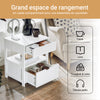 SoBuy FRG258-II-W Table de Chevet avec 2 tiroirs et étagère, Table de Nuit pour Chambre à Coucher - Meuble de Rangement Moderne L45 x P38 x H55 cm Blanc