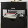 SoBuy FRG258-SCH Table de Chevet avec 2 tiroirs et étagère, Table de Nuit pour Chambre à Coucher - Meuble de Rangement Moderne L45 x P38 x H55 cm Noir