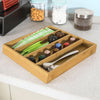 SoBuy FRG280-SCH Boîte à thé en bois avec compartiments – Organisateur de sachets de thé ou capsules café – Rangement compact avec tiroir en bambou pour cuisine ou plan de travail 31x30x10cm