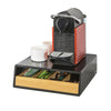 SoBuy FRG280-SCH Boîte à thé en bois avec compartiments – Organisateur de sachets de thé ou capsules café – Rangement compact avec tiroir en bambou pour cuisine ou plan de travail 31x30x10cm