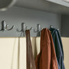 SoBuy FRG282-HG Porte Manteau Mural avec 5 Crochets et 3 Paniers - Porte Manteau Mural Bois, Meuble Entrée avec Étagère - Penderie Suspendue pour Chambre, Salon, Salle de Bain - Gris 100x20x30cm