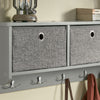 SoBuy FRG282-HG Porte Manteau Mural avec 5 Crochets et 3 Paniers - Porte Manteau Mural Bois, Meuble Entrée avec Étagère - Penderie Suspendue pour Chambre, Salon, Salle de Bain - Gris 100x20x30cm