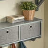 SoBuy FRG282-HG Porte Manteau Mural avec 5 Crochets et 3 Paniers - Porte Manteau Mural Bois, Meuble Entrée avec Étagère - Penderie Suspendue pour Chambre, Salon, Salle de Bain - Gris 100x20x30cm