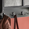 SoBuy FRG282-SCH Porte Manteau Mural avec 5 Crochets et 3 Paniers - Porte Manteau Mural Bois, Meuble Entrée avec Étagère - Penderie Suspendue pour Chambre, Salon, Salle de Bain - Noir 100x20x30cm